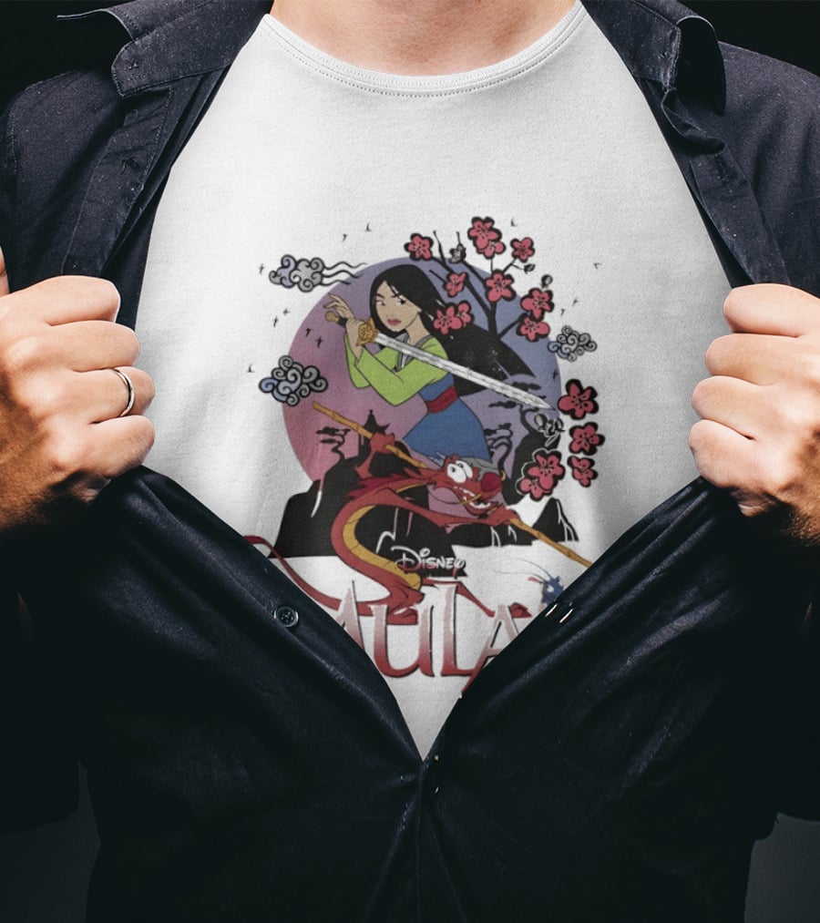 Disney Mulan Mushu Cherry Blossom Scene T-Shirt