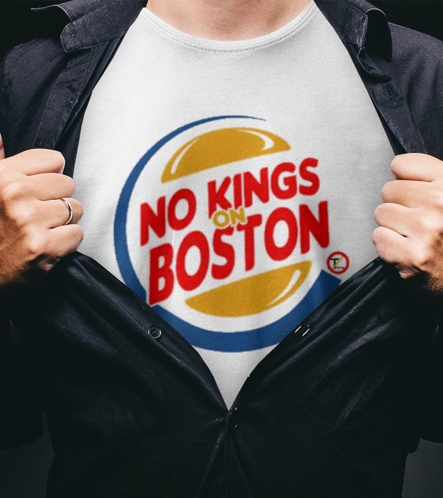 No Kings On Boston Rally Saturn Burger T-Shirt