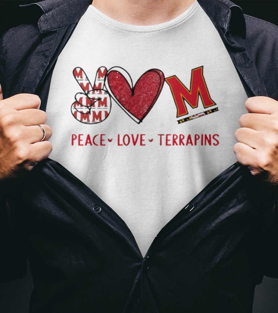 Peace Love Maryland Terrapins M 2026 T-Shirt