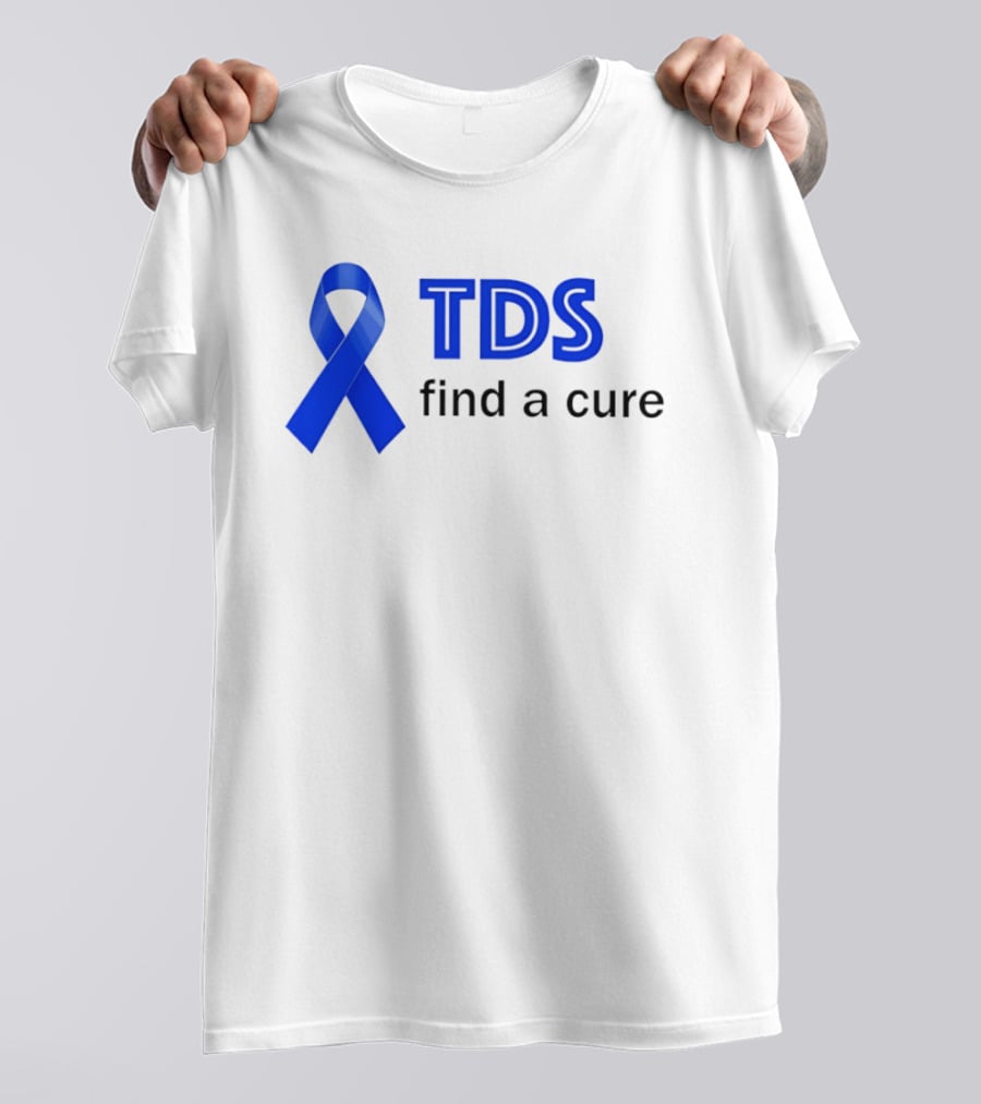 TDS Find A Cure Blue Ribbon Awareness T-Shirt