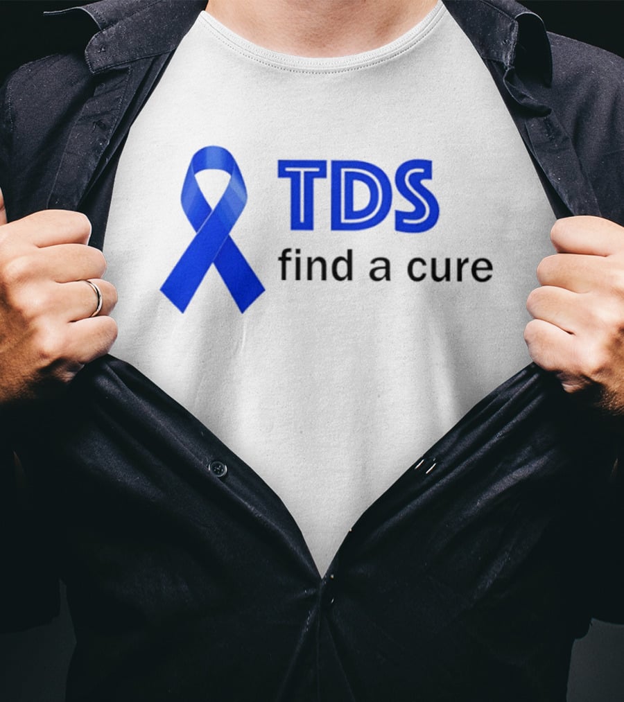 TDS Find A Cure Blue Ribbon Awareness T-Shirt