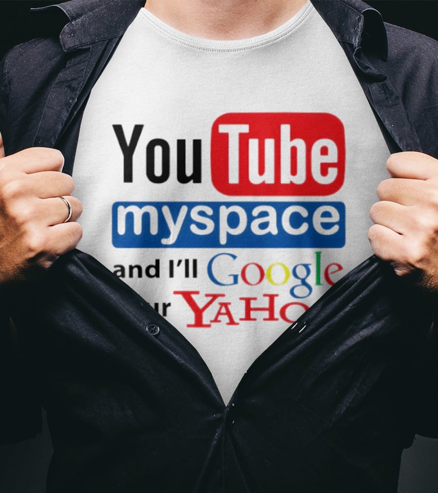 YouTube Myspace Google Yahoo Internet Humor Retro Tech T-Shirt