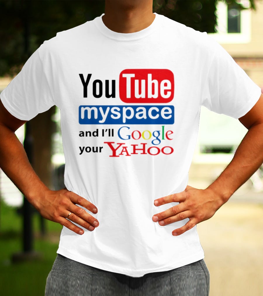 YouTube Myspace Google Yahoo Internet Humor Retro Tech T-Shirt