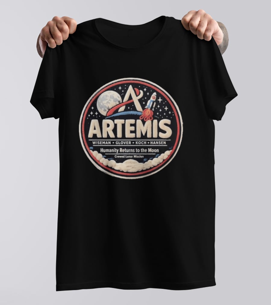Artemis 2 Mission Faux Lunar Patch NASA T-Shirt