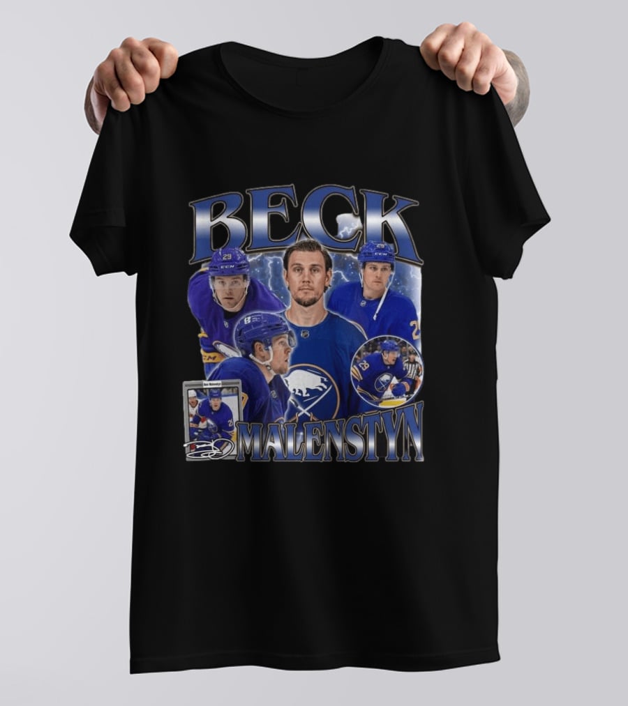 Beck Malenstyn Blue 29 Hockey Celebration T-Shirt