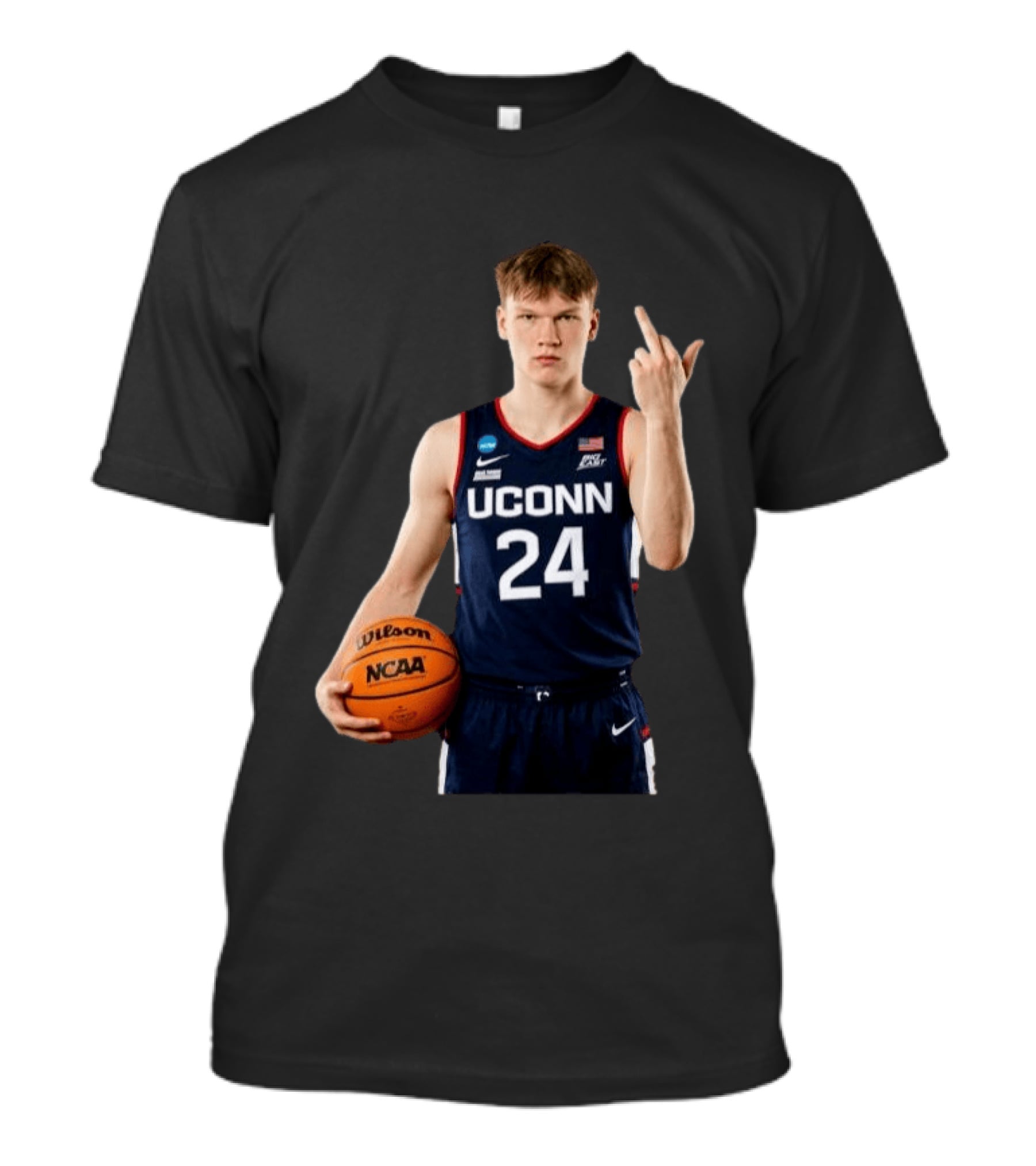 Braylon Mullins UConn Huskies 24 NCAA Basketball Middle Finger T-Shirt