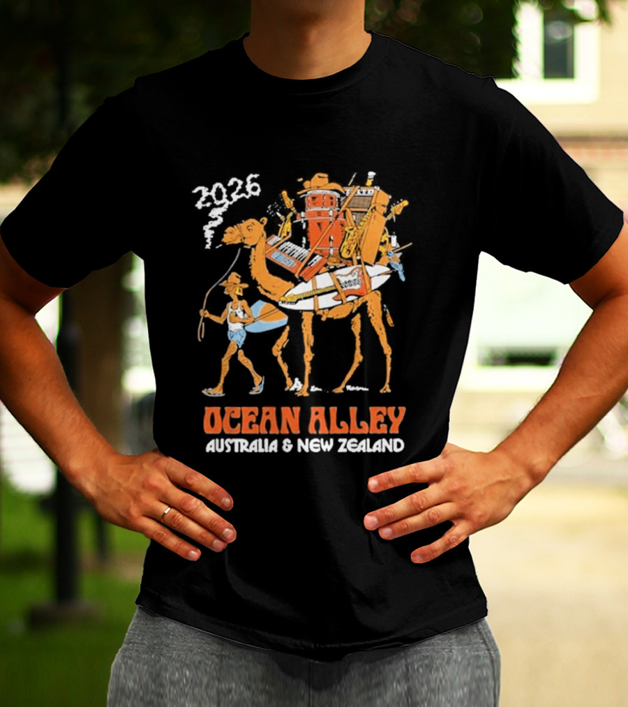 2026 Ocean Alley Australia New Zealand Camel Tour T-Shirt