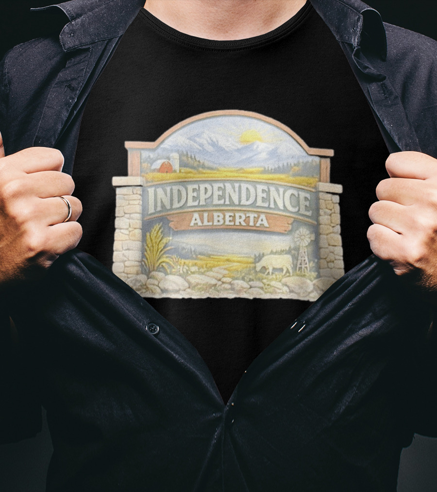 Independence Alberta Rural Landscape Sign Farm Scene T-Shirt