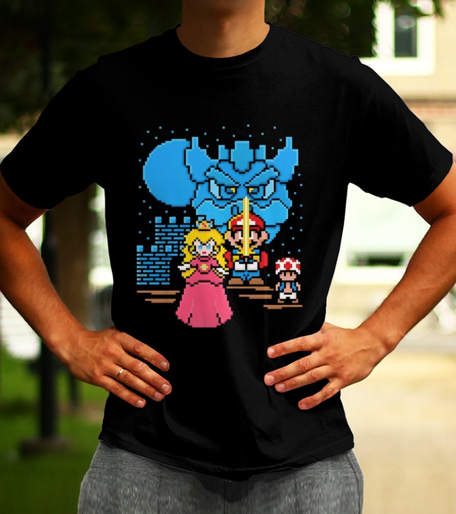 Super Mario Bros Star Wars Crossover With The Brothers Hildebrandt Pixel T-Shirt