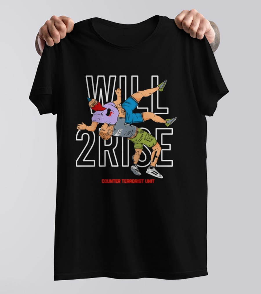 Will 2Rise Counter Terrorist Unit Emblem Wrestling Action T-Shirt