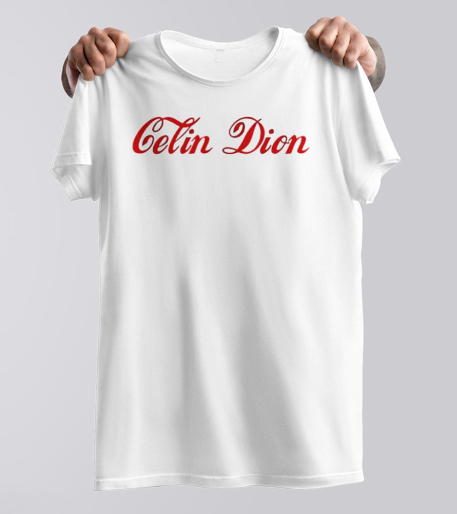 Celine Dion Coca Cola Vintage Style Bold Red Script T-Shirt
