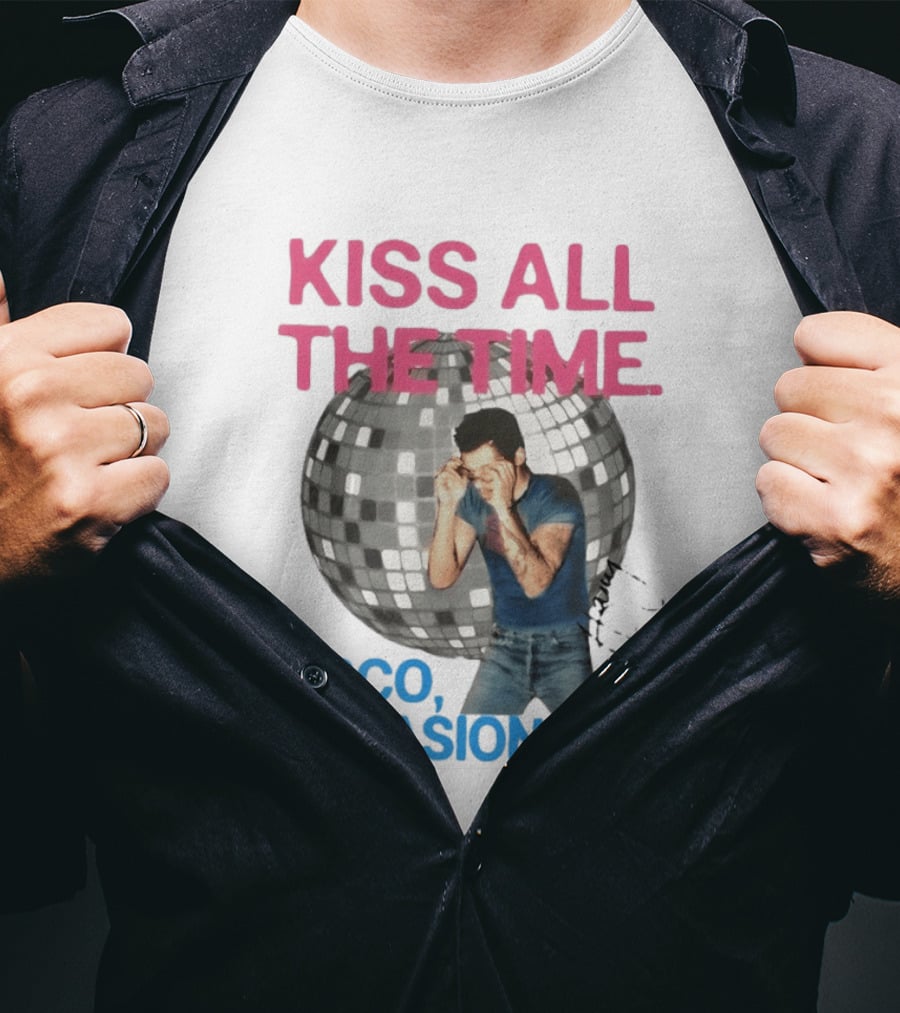 Kiss All The Time Disco Occasionally Retro Style Music Dance T-Shirt