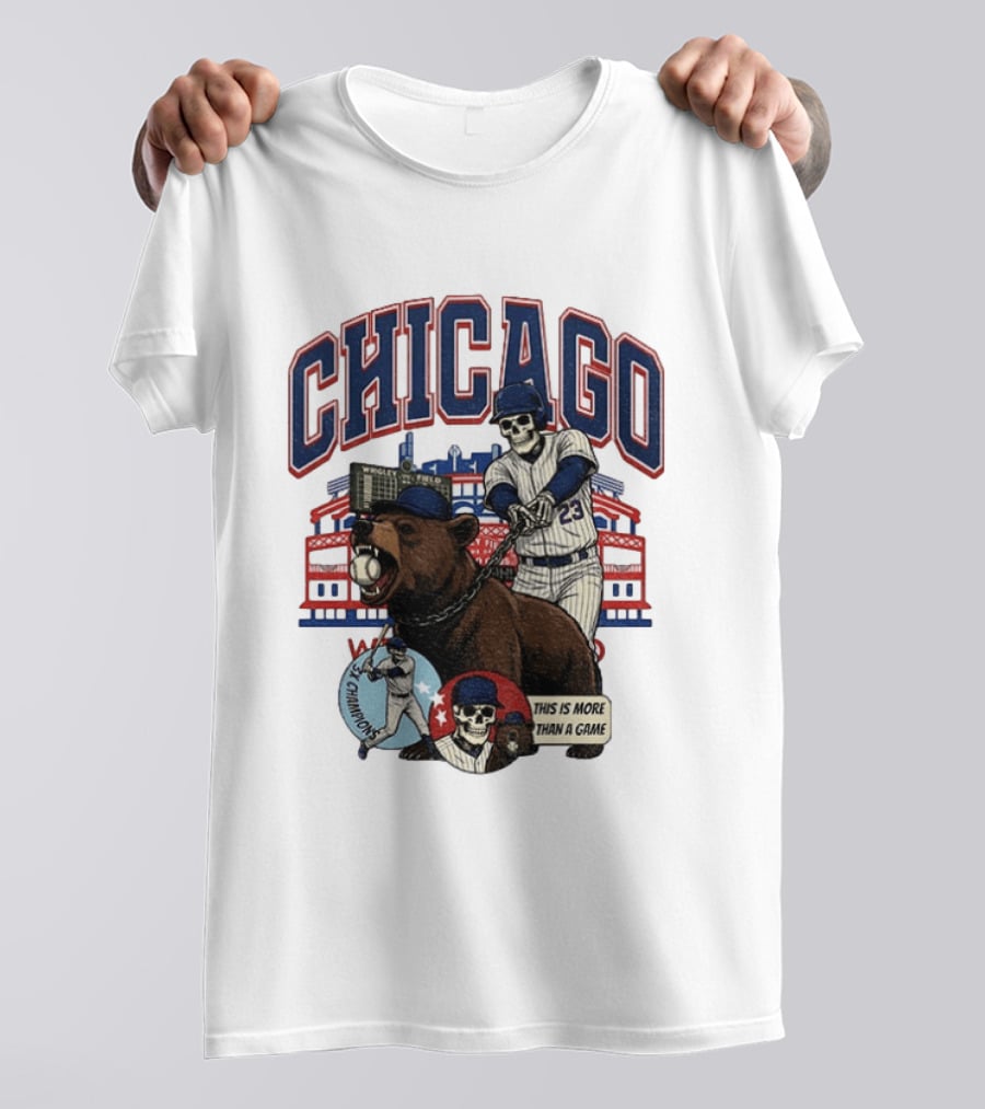 Chicago Cubs Wrigley Field Skeleton Baseball Champions This Is More Than A Game T-Shirt