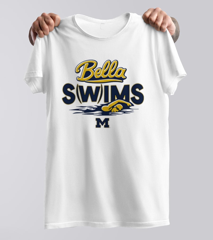 Bella Swims Michigan Wolverines M University Swimming T-Shirt