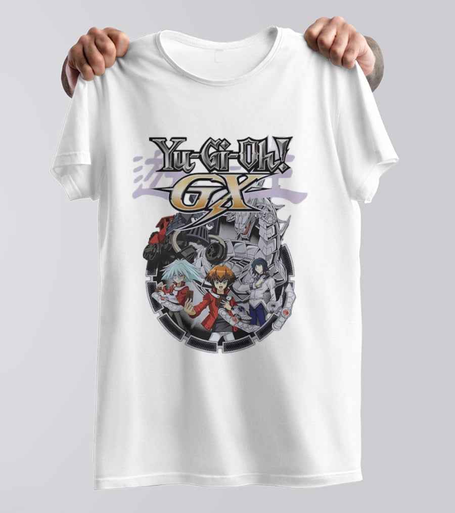 Yu Gi Oh GX Anime Characters With Duel Disk And Monsters T-Shirt
