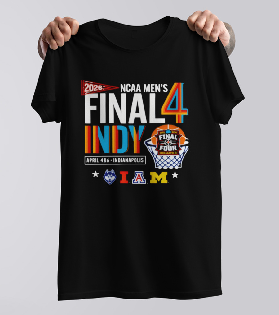 2026 NCAA Men's Final Four Indy April 4 6 Indianapolis Huskies Illinois Arizona Michigan Basketball Tournament T-Shirt