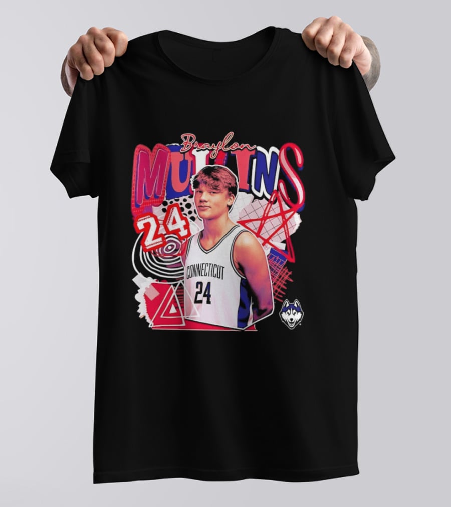 Braylon Mullins UConn Huskies Basketball 24 Collage T-Shirt