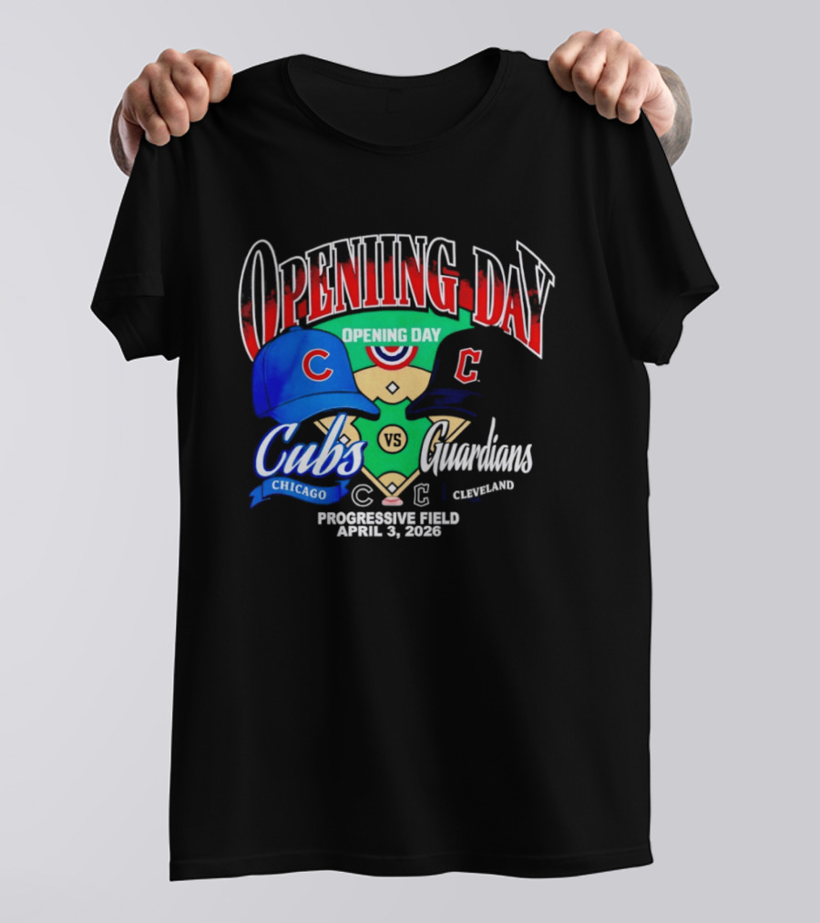 Chicago Cubs Vs Cleveland Guardians Opening Day April 1 2026 Progressive Field T-Shirt