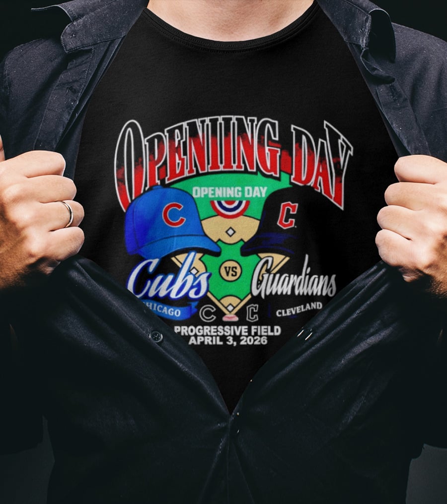 Chicago Cubs Vs Cleveland Guardians Opening Day April 1 2026 Progressive Field T-Shirt