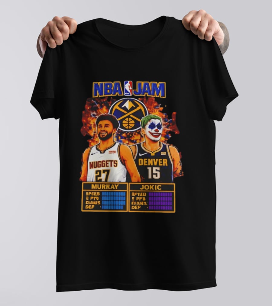 NBA Jam Denver Nuggets Jokic And Murray Basketball Legends T-Shirt