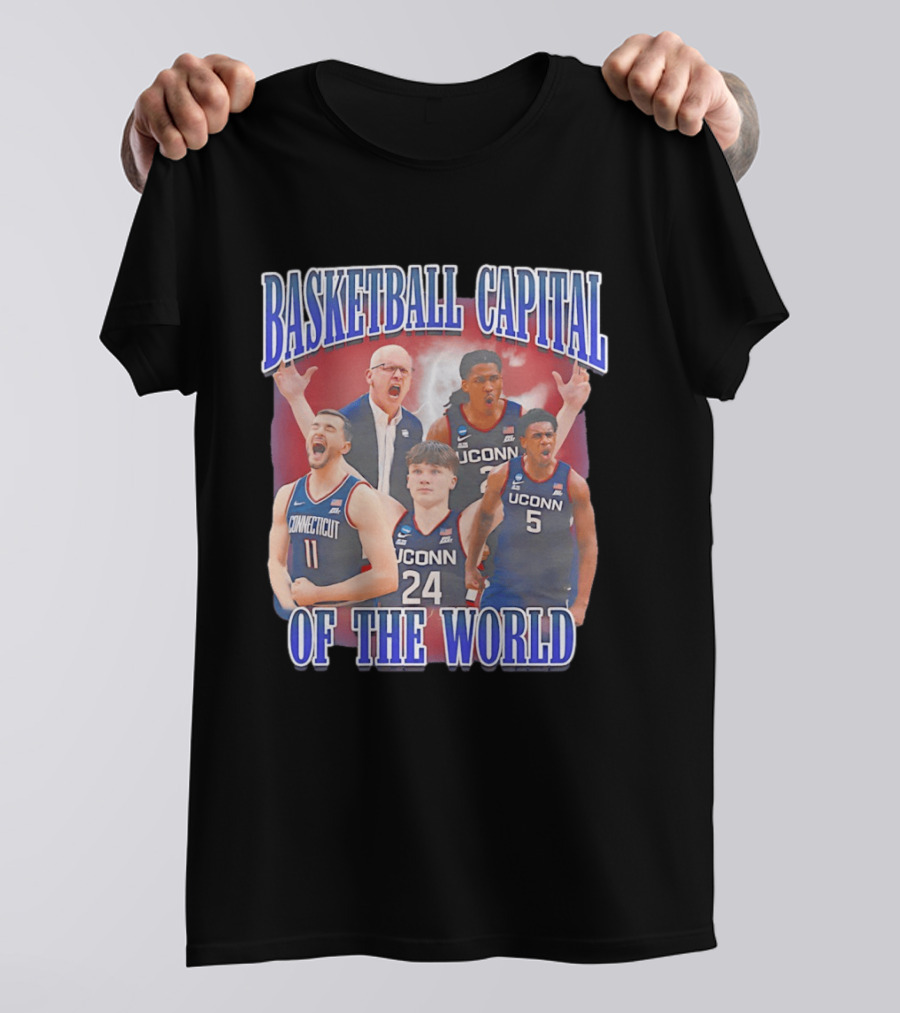 UConn Huskies Basketball Capital Of The World Dan Hurley Players T-Shirt