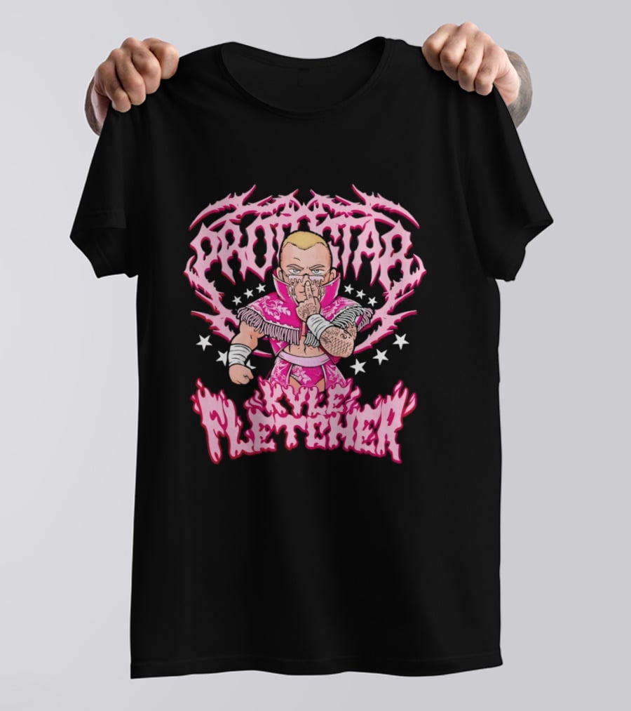 Protokid Kyle Fletcher Wrestling Pink Stars T-Shirt