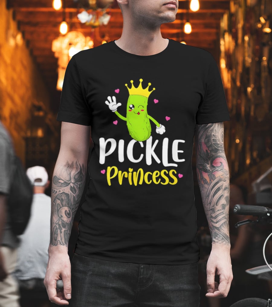 Pickle Princess Crown Cute Fun Cartoon T-Shirt
