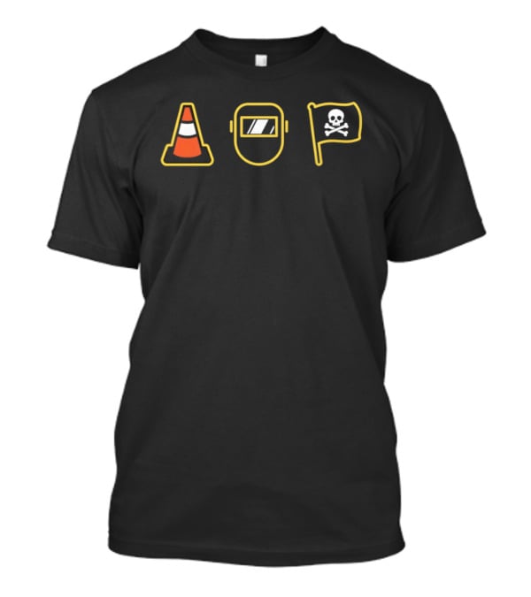 Pittsburgh Pirates Jolly Roger Welding Mask Traffic Cone T-Shirt