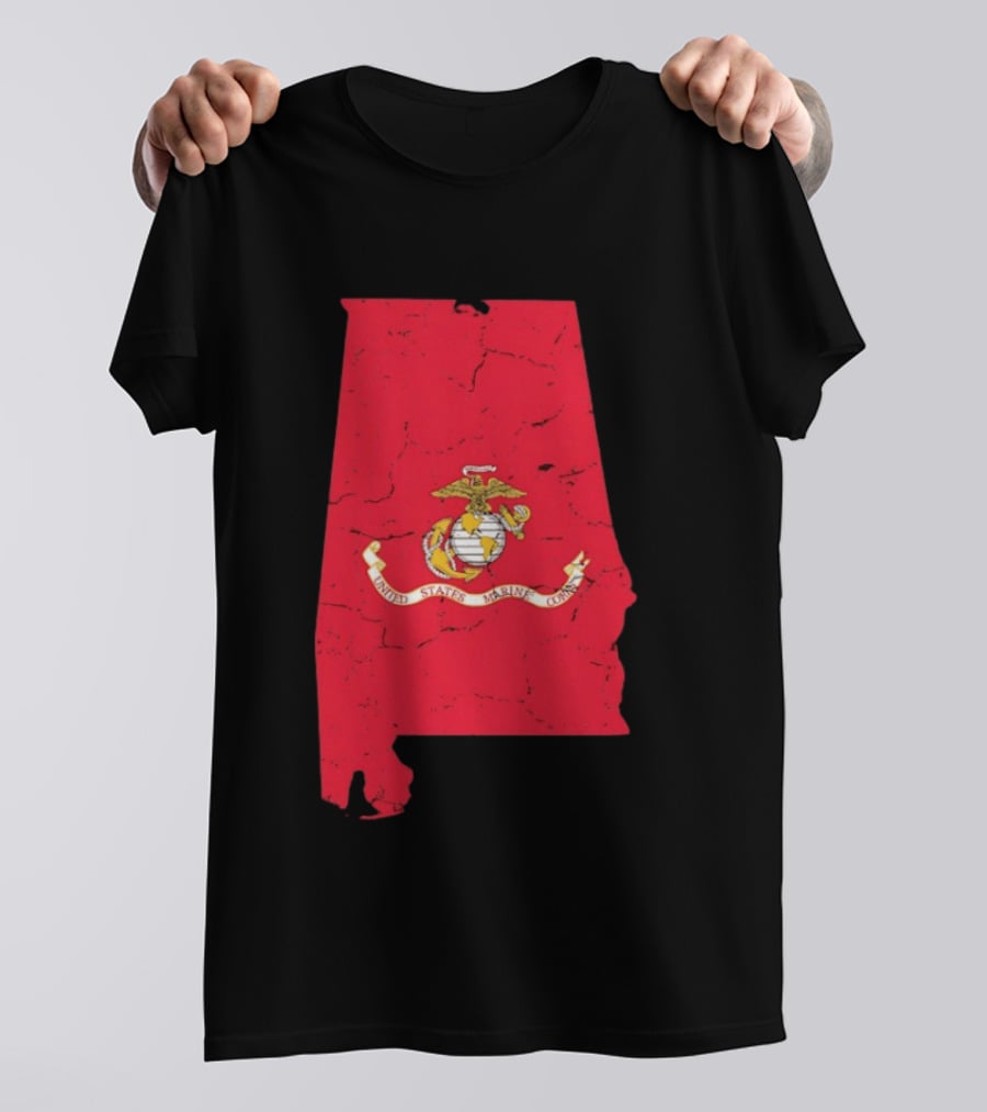 United States Marine Corps Alabama Emblem Map T-Shirt