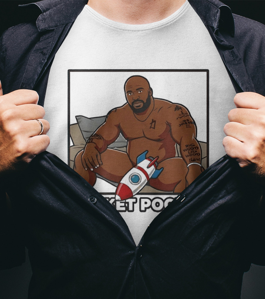 ROCKET POCKET Barry Wood Cartoon T-Shirt