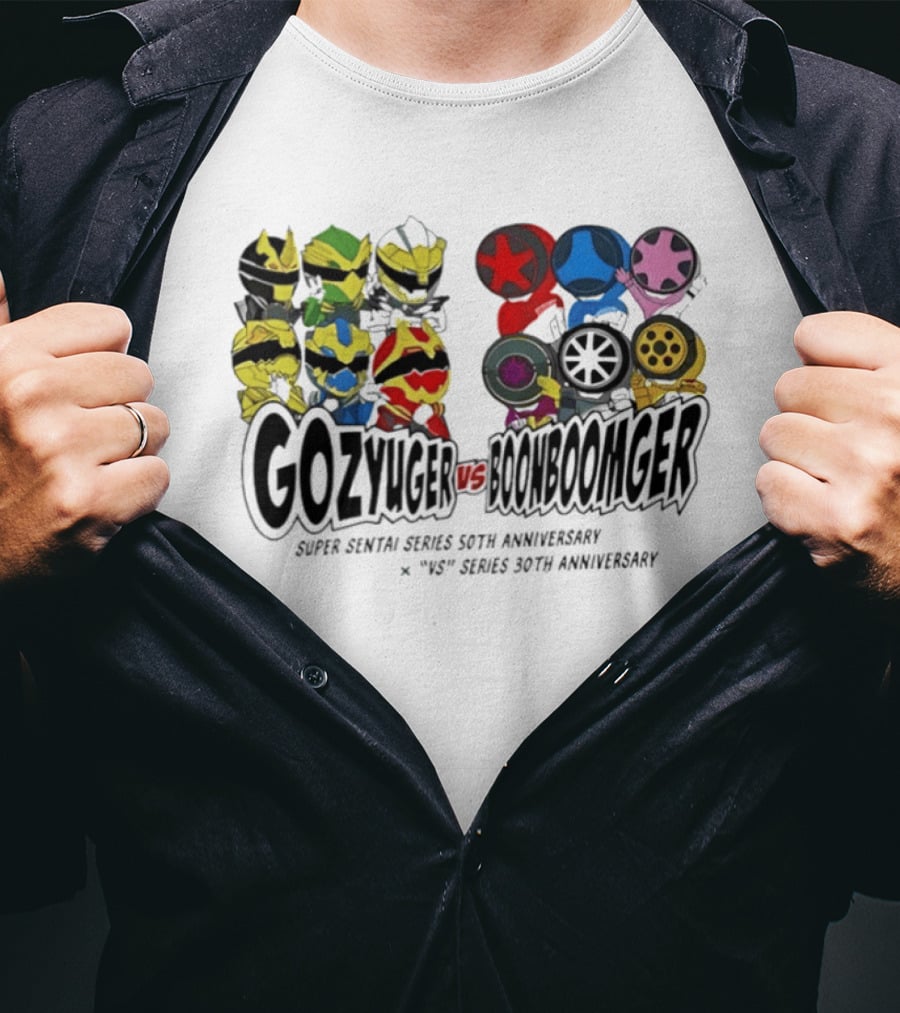 Gozyuger Vs Boonboomger Super Sentai Series 50th Anniversary Celebration Characters T-Shirt