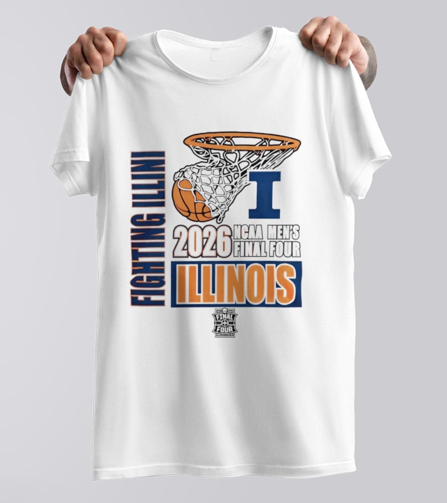 Fighting Illini 2026 NCAA Men's Final Four Illinois Basketball Net T-Shirt