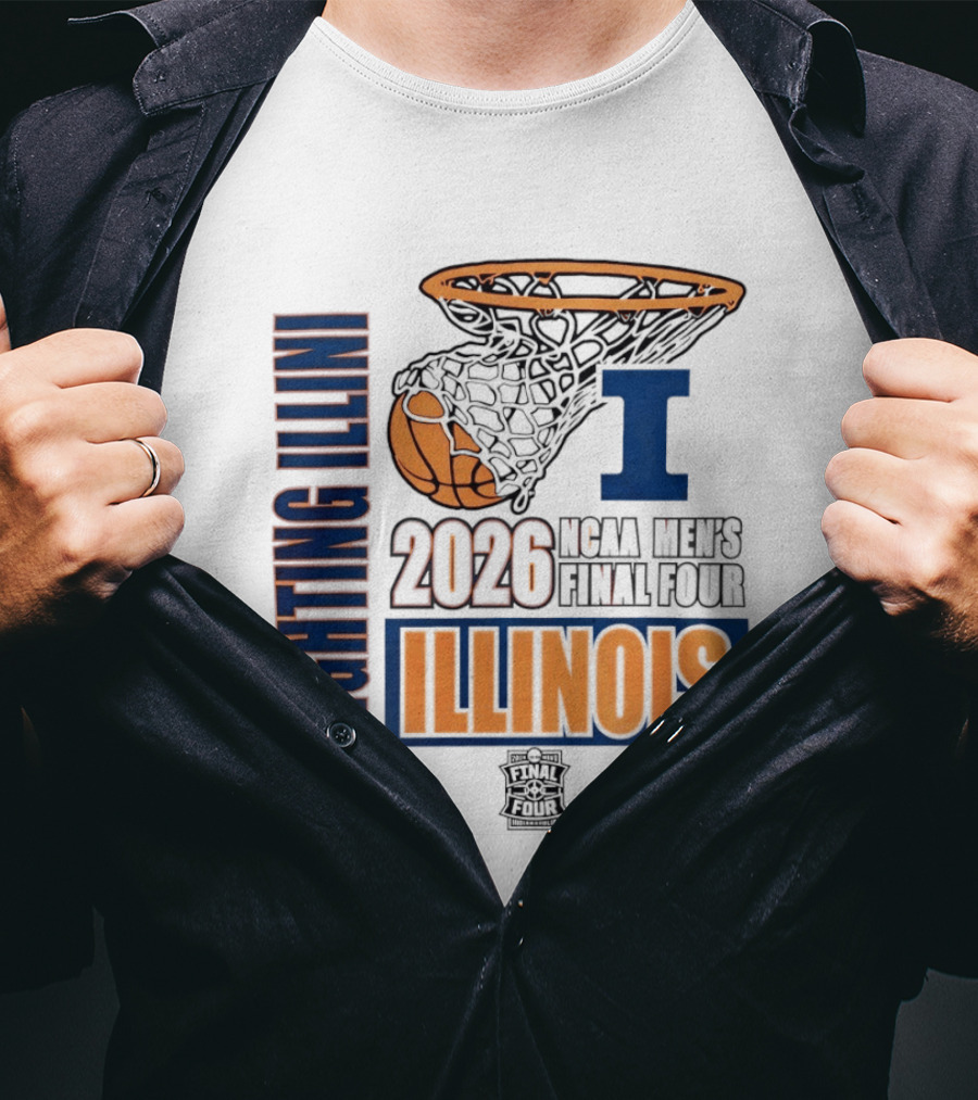 Fighting Illini 2026 NCAA Men's Final Four Illinois Basketball Net T-Shirt