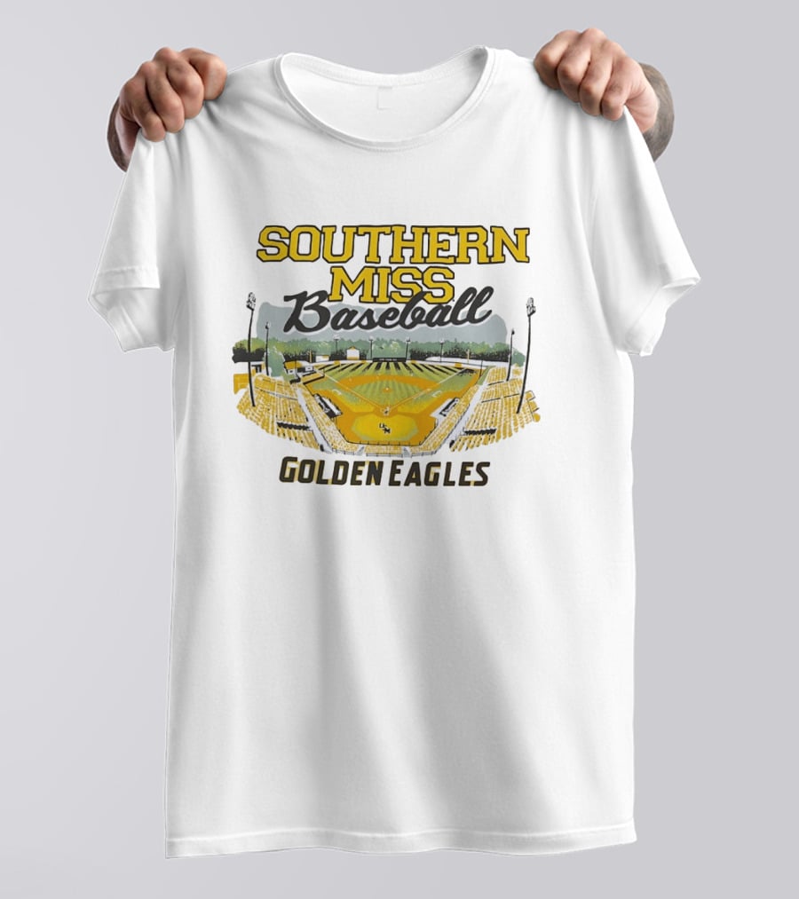 Southern Miss Baseball Golden Eagles Stadium Scene T-Shirt