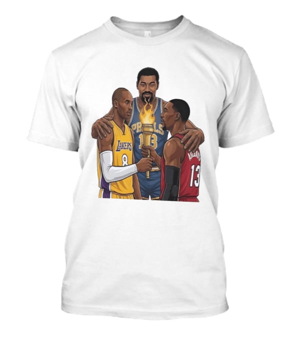 Wilt Chamberlain Kobe Bryant Lakers Bam Adebayo Miami Heat Passing The Torch T-Shirt