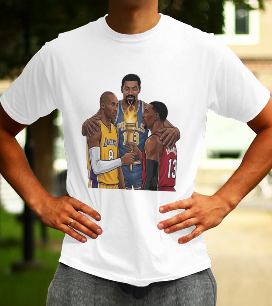 Wilt Chamberlain Kobe Bryant Lakers Bam Adebayo Miami Heat Passing The Torch T-Shirt