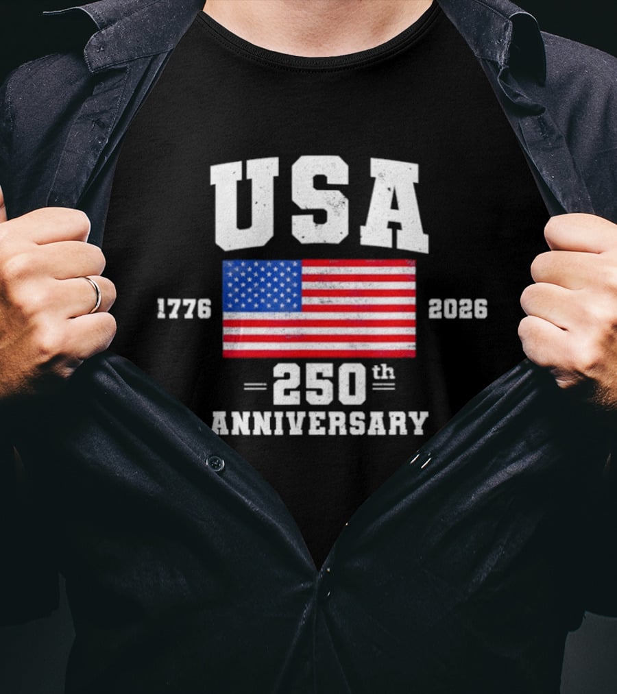 USA 1776 2026 American Flag Patriotic 250th Anniversary Celebration T-Shirt
