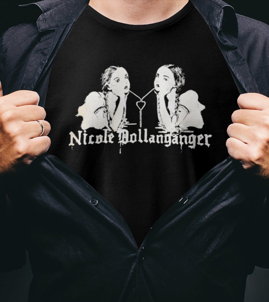 Nicole Dollanganger Mirror Image Heart Key Motif T-Shirt