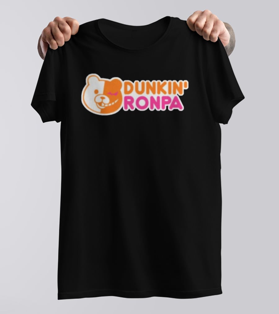 Dunkin' Ronpa Bear Face Graphic Brian Beacock T-Shirt