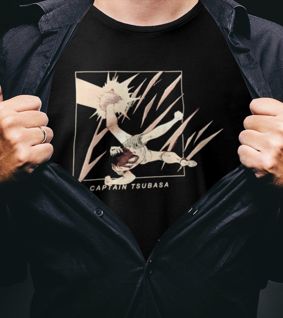 Captain Tsubasa Dynamic Soccer Action Scene T-Shirt