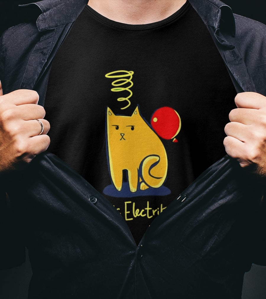 Static Electricity Cat Balloon Fun T-Shirt