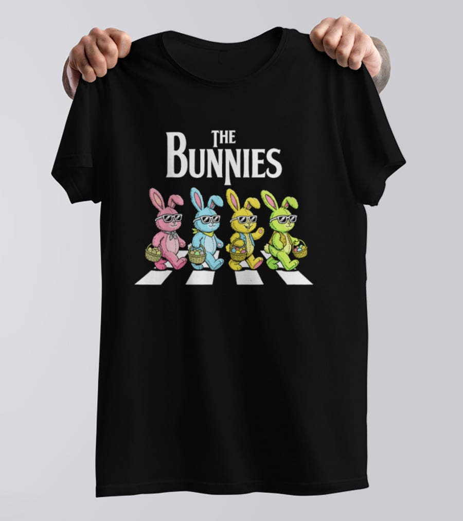 The Bunnies Walking Across Abbey Road In Colorful Sunglasses T-Shirt