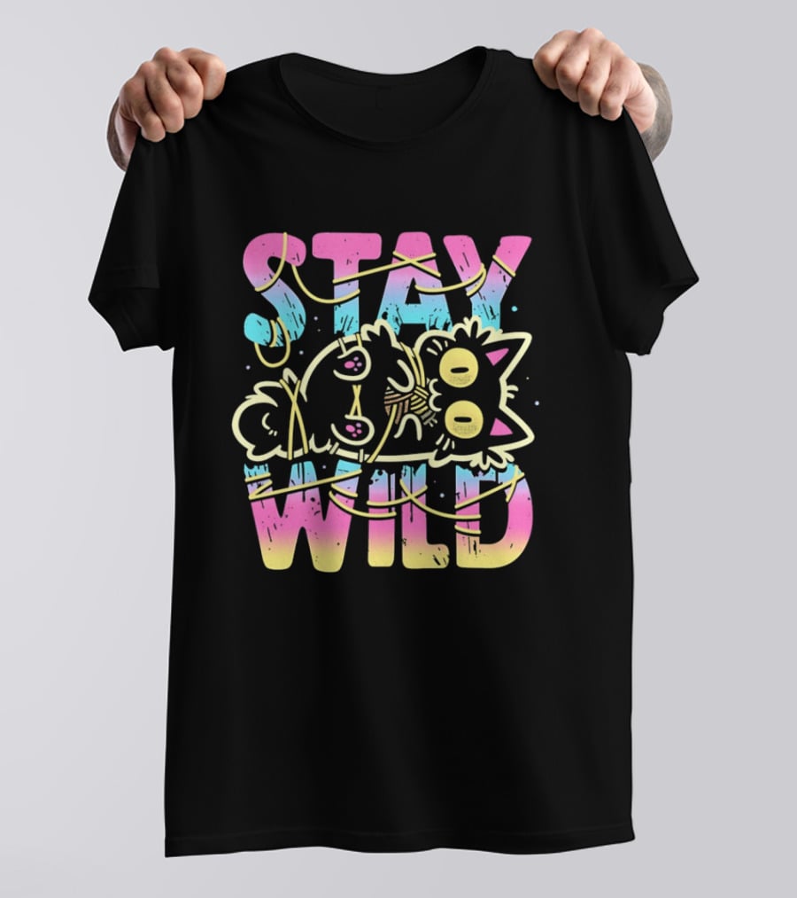 Stay Wild Wrapped In Chaos Cat Bound In Nonsense Blessed With Menace T-Shirt