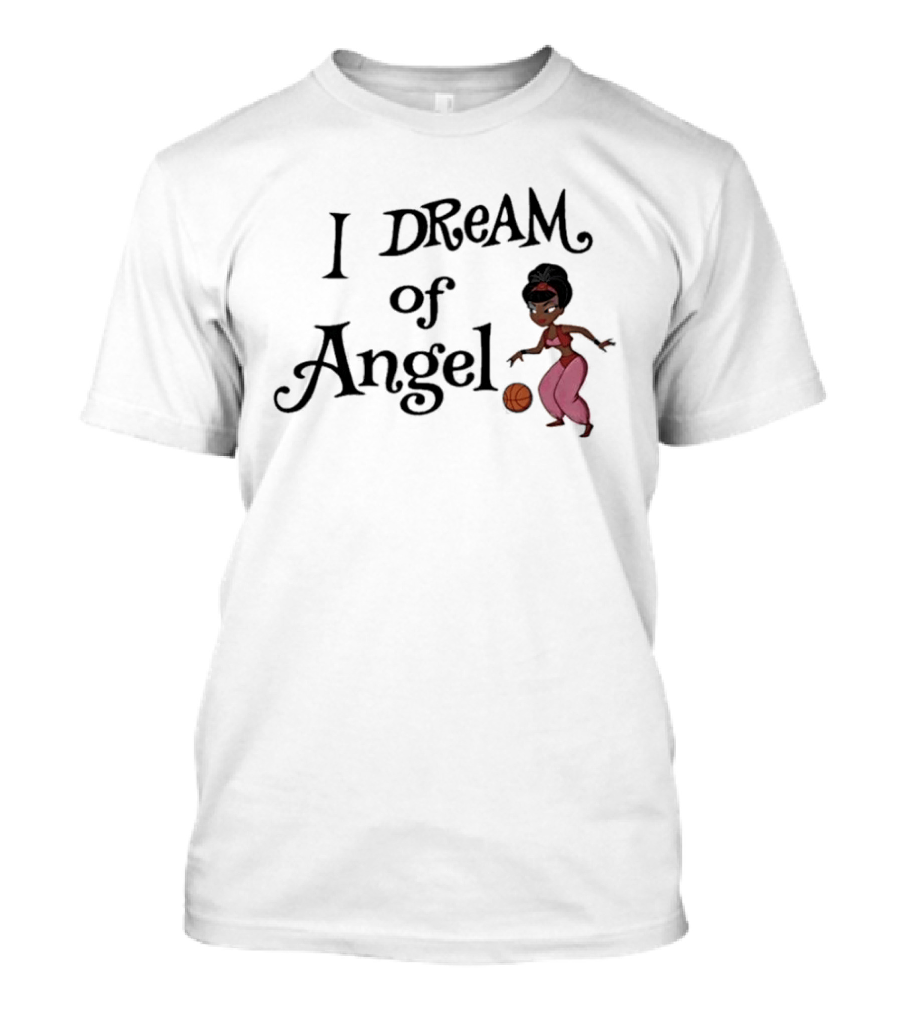 I Dream Of Angel Reese 5 Atlanta Dream WNBA Basketball Character Dribbling T-Shirt
