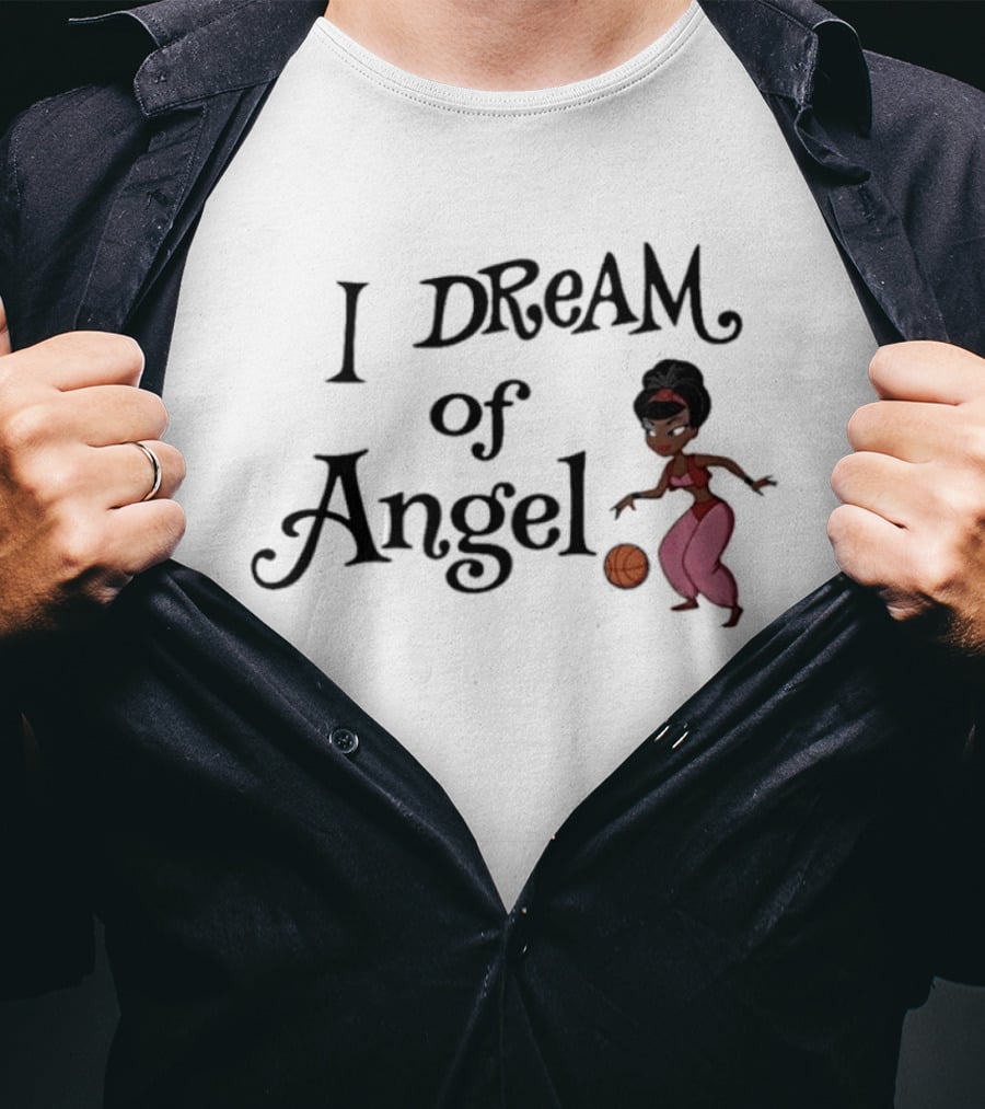 I Dream Of Angel Reese 5 Atlanta Dream WNBA Basketball Character Dribbling T-Shirt