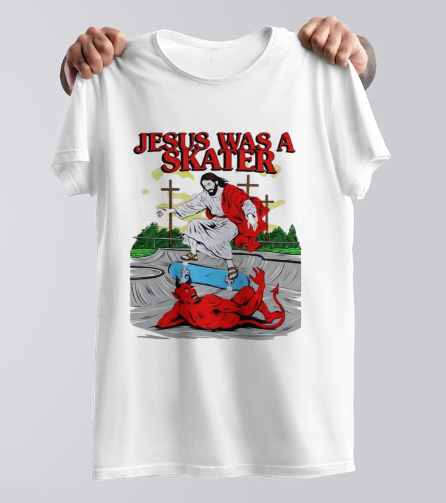 Jesus Was A Skater Vs. Devil Skatepark Showdown T-Shirt
