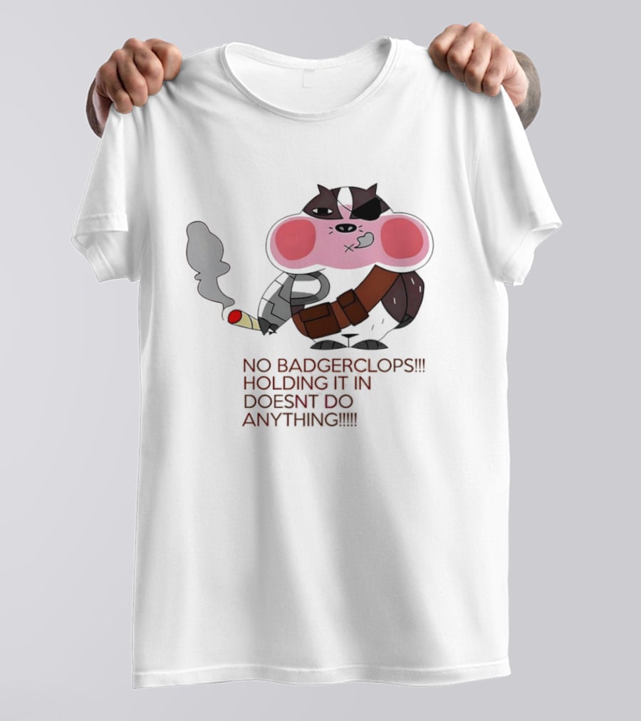 No Badgerclops Holding It In Doesn't Do Anything Smoking Cartoon T-Shirt