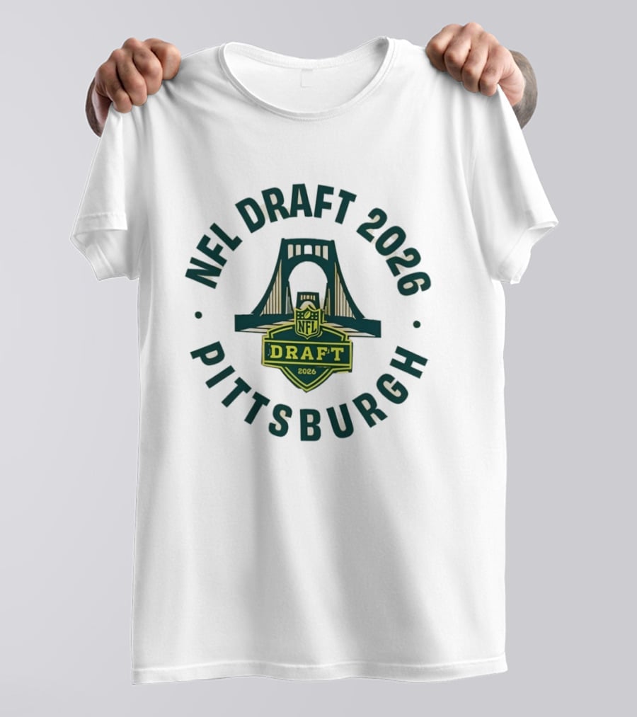 NFL Draft 2026 Pittsburgh Logo Bridge Green T-Shirt