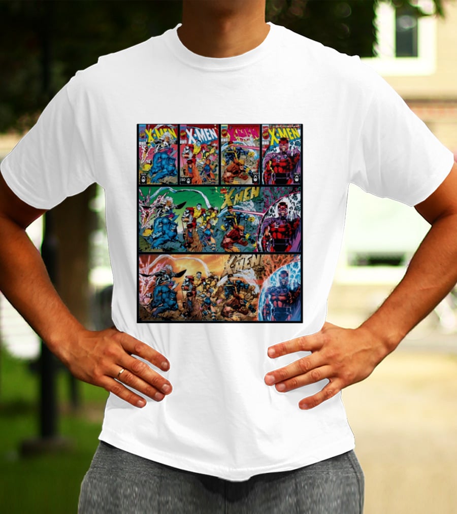 X Men The Animated Series Marvel Comics Classic Covers Wolverine Magneto Cyclops Storm T-Shirt
