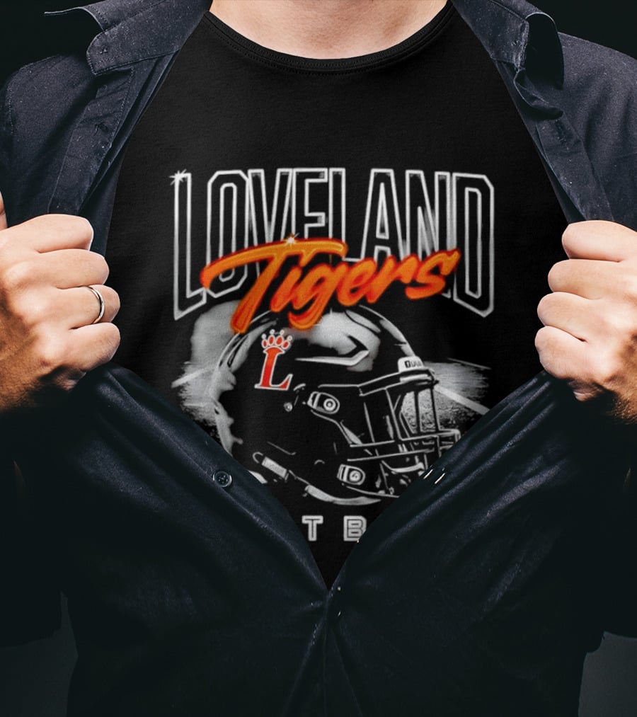 Loveland Tigers Football Helmet L T-Shirt